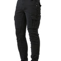 Slim Fit Multi-Pocket Jeans - Men's High Stretch Denim Pants for Casual Street Style, Outdoor Wear, All Seasons Comfort