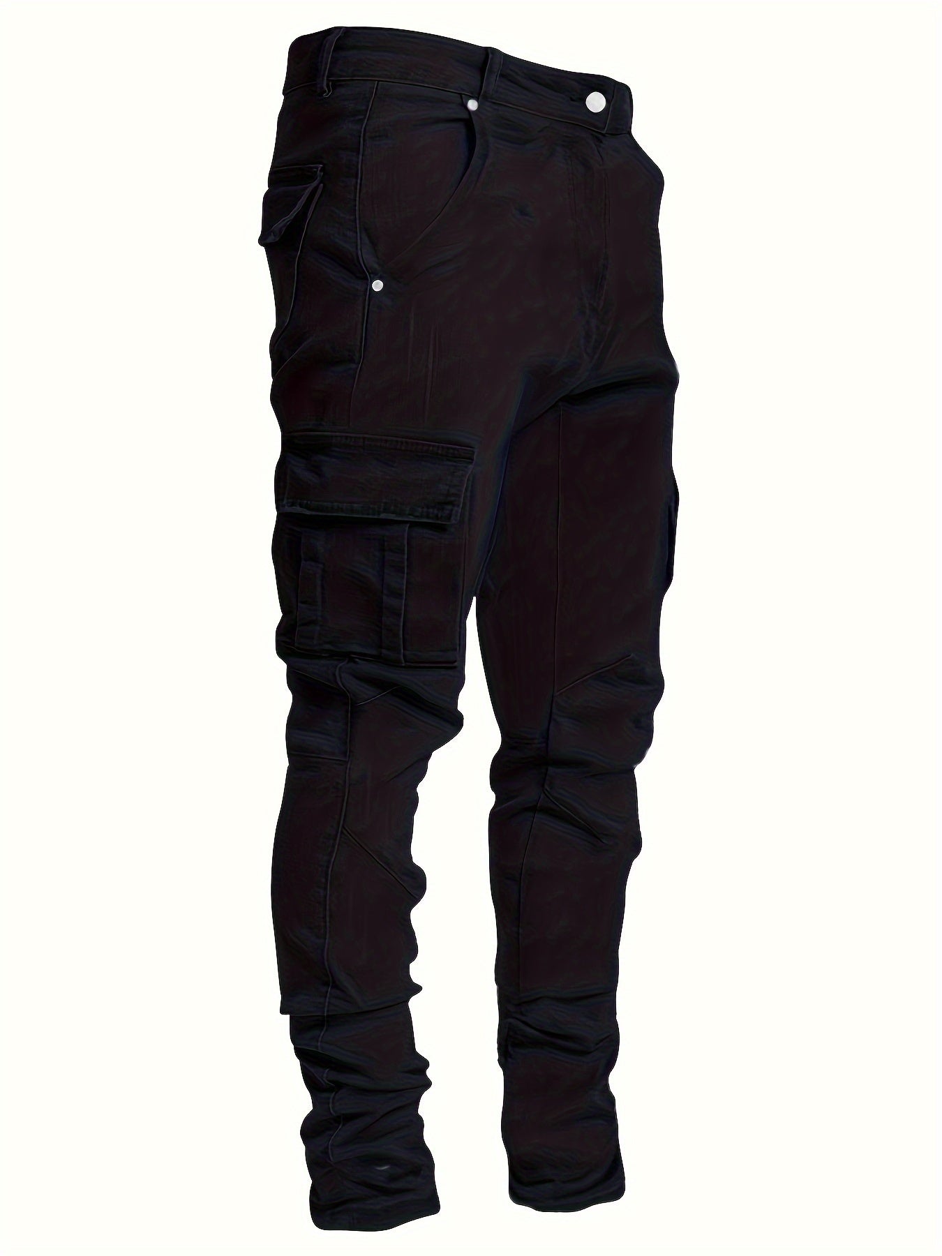 Medium Stretch Slim Fit Multi Pocket Jeans, Men's Casual Street Style Denim Pants