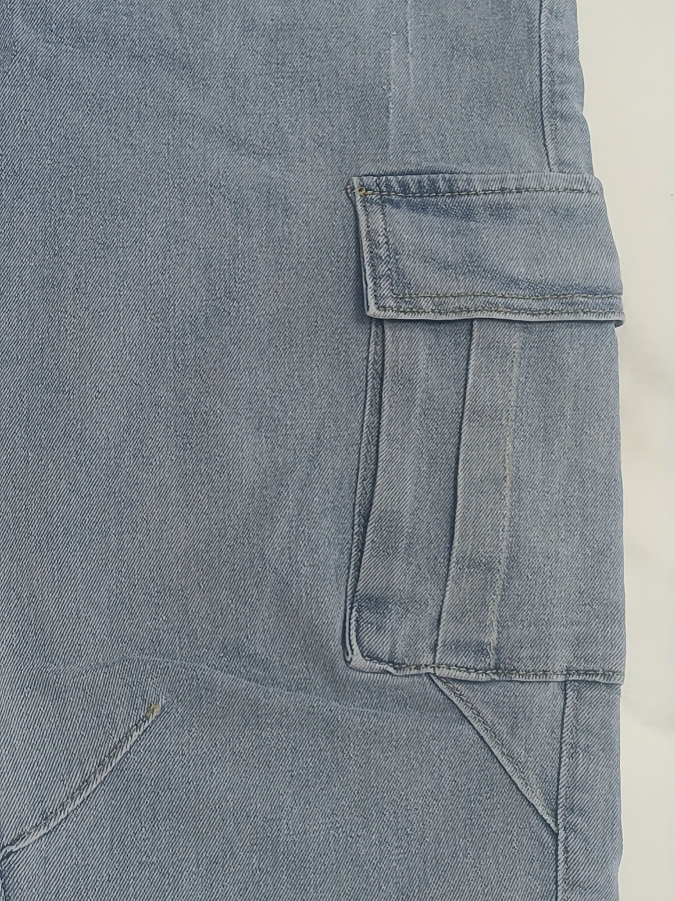 Medium Stretch Slim Fit Multi Pocket Jeans, Men's Casual Street Style Denim Pants