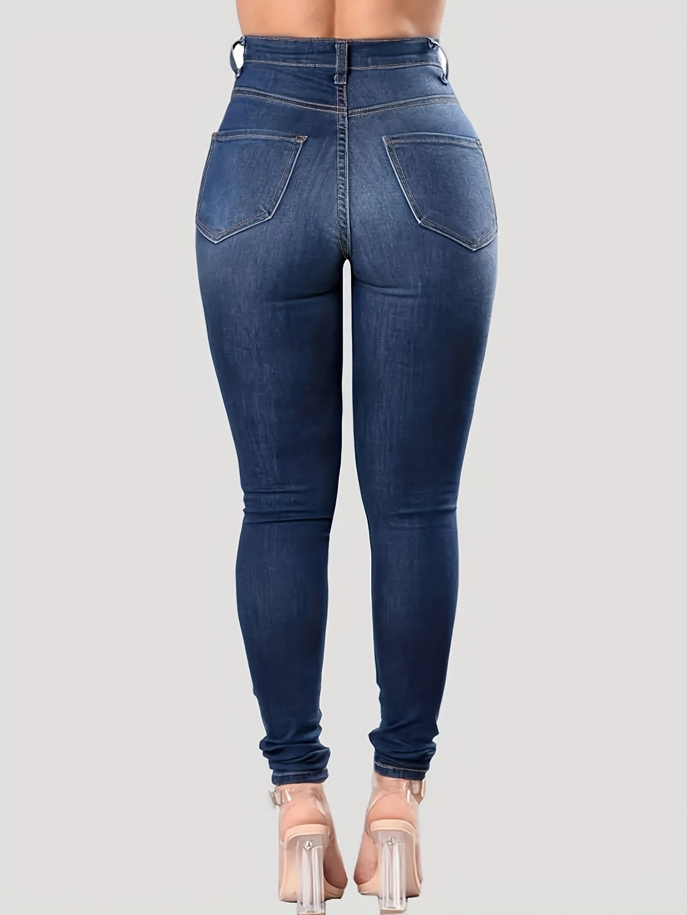 Plus Size Curve-Hugging Jeans - Ultra-Comfortable Casual Style with Fashionable Ripped Details, Skinny Fit, High-Rise Design, Stretchy Denim and Maximum Flexibility - Designed Specifically for Women with Curvy Figures, Plus S