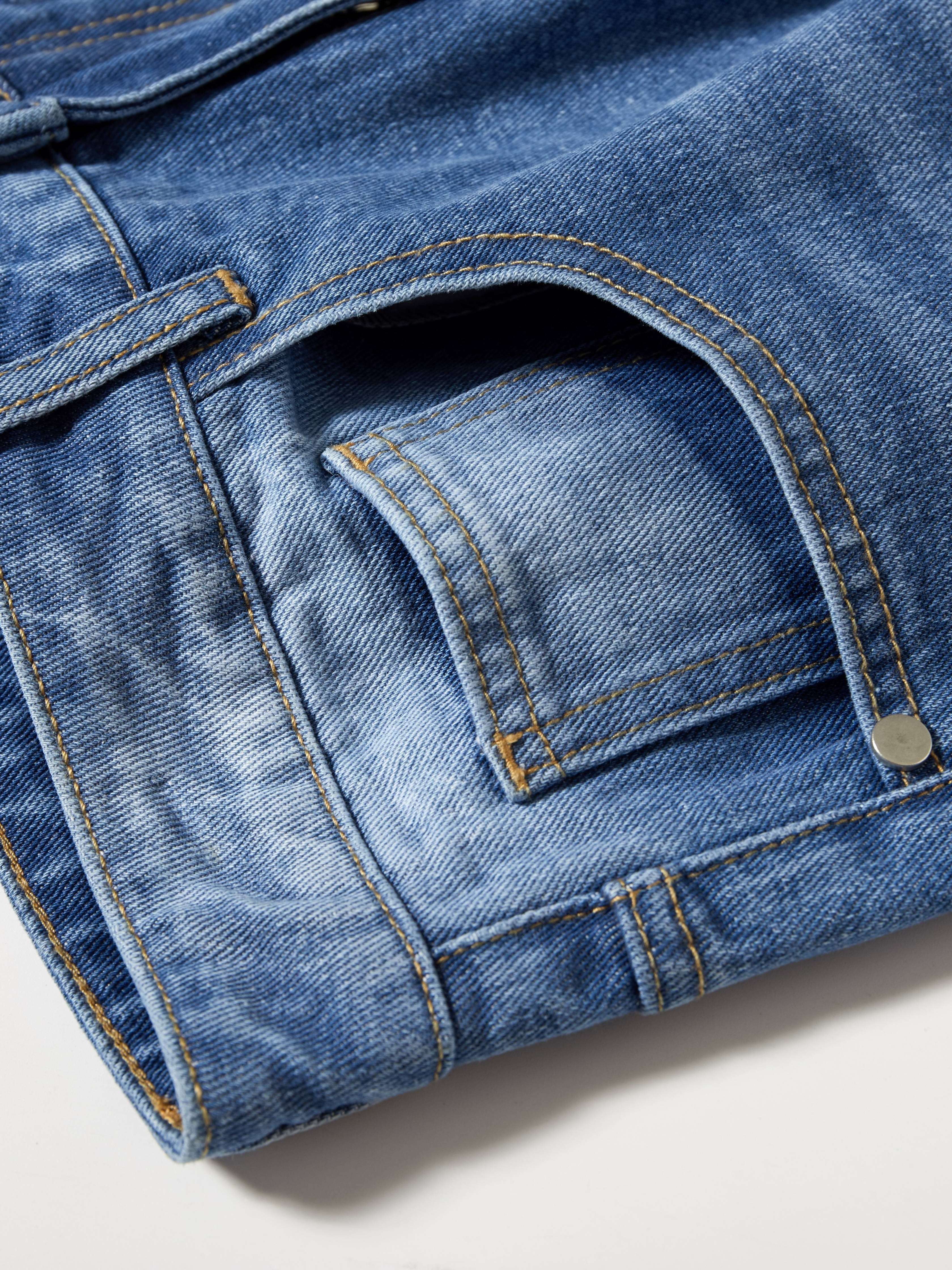 H025 Embroidered Hole Four Seasons Elastic Slimming Jeans