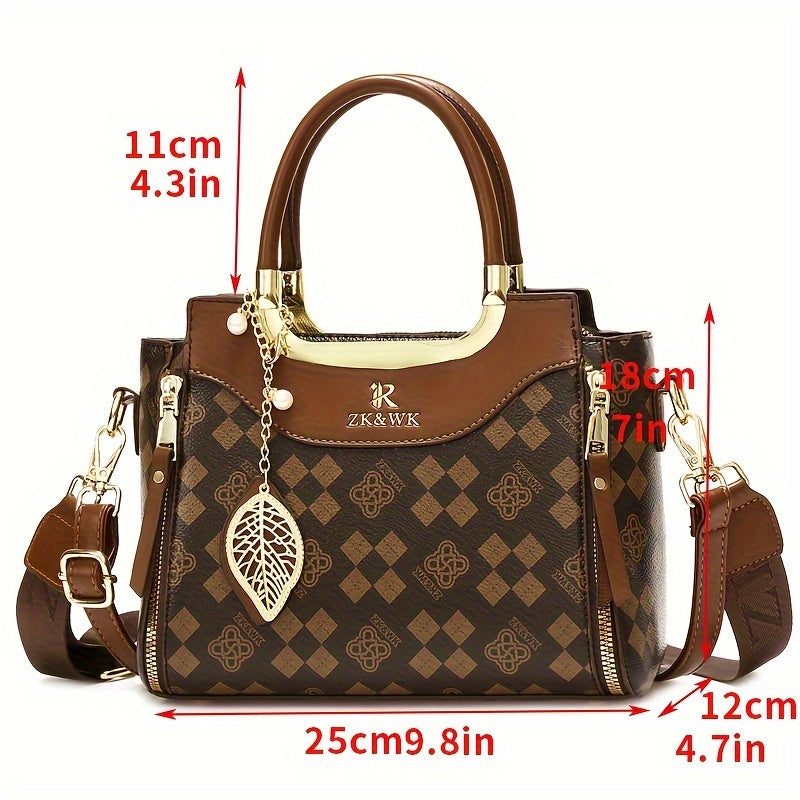 Three-Piece Set of Wo 'S Printed Handbags, Stylish And Trendy Handbags, And Handbags.