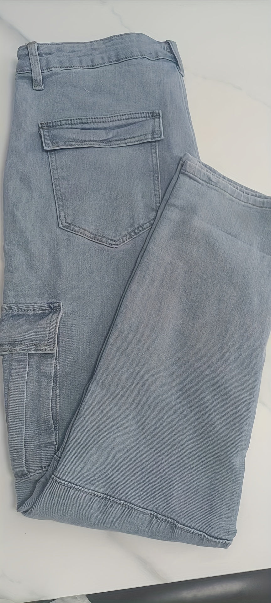 Medium Stretch Slim Fit Multi Pocket Jeans, Men's Casual Street Style Denim Pants