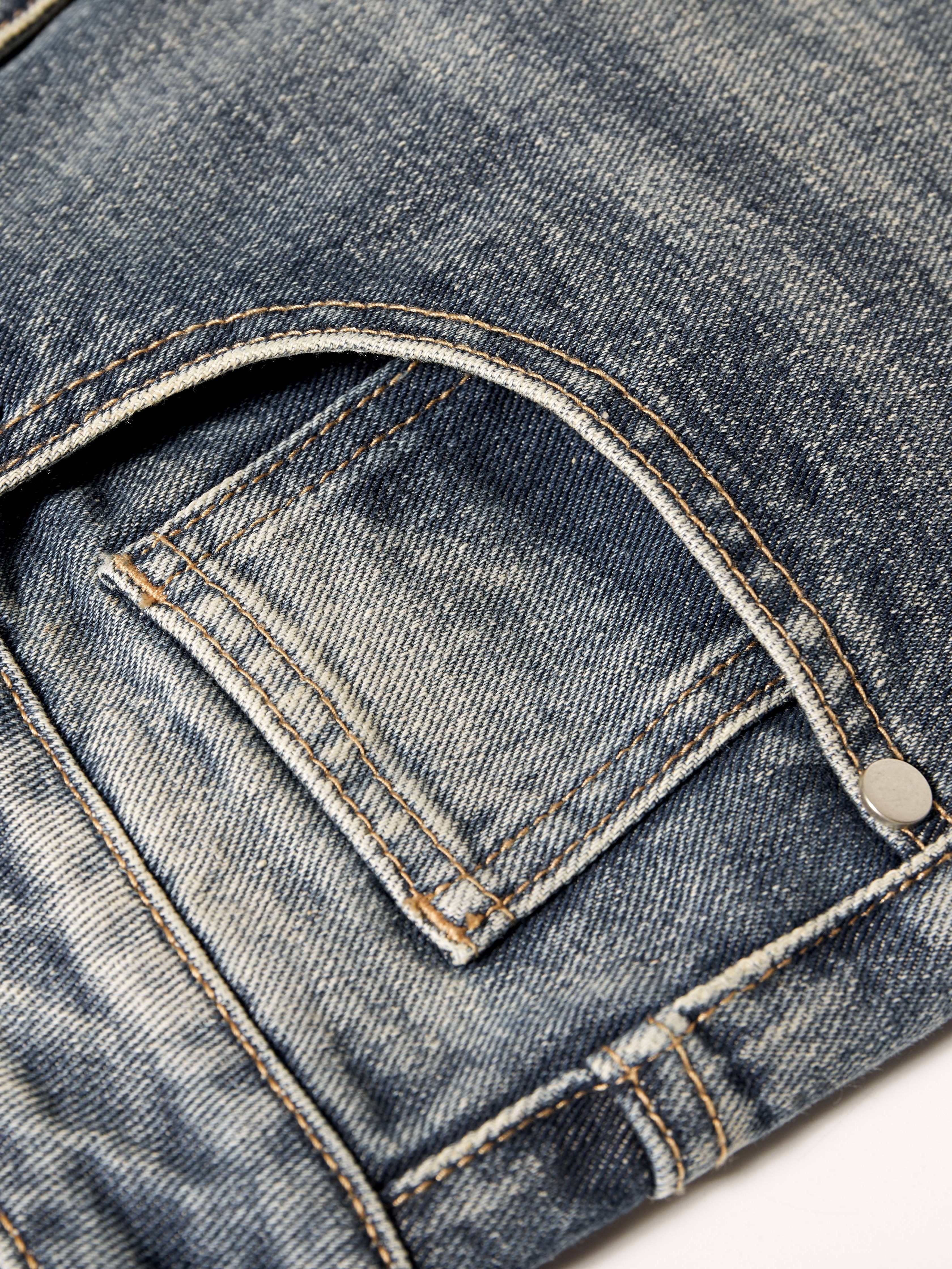 H025 Embroidered Hole Four Seasons Elastic Slimming Jeans