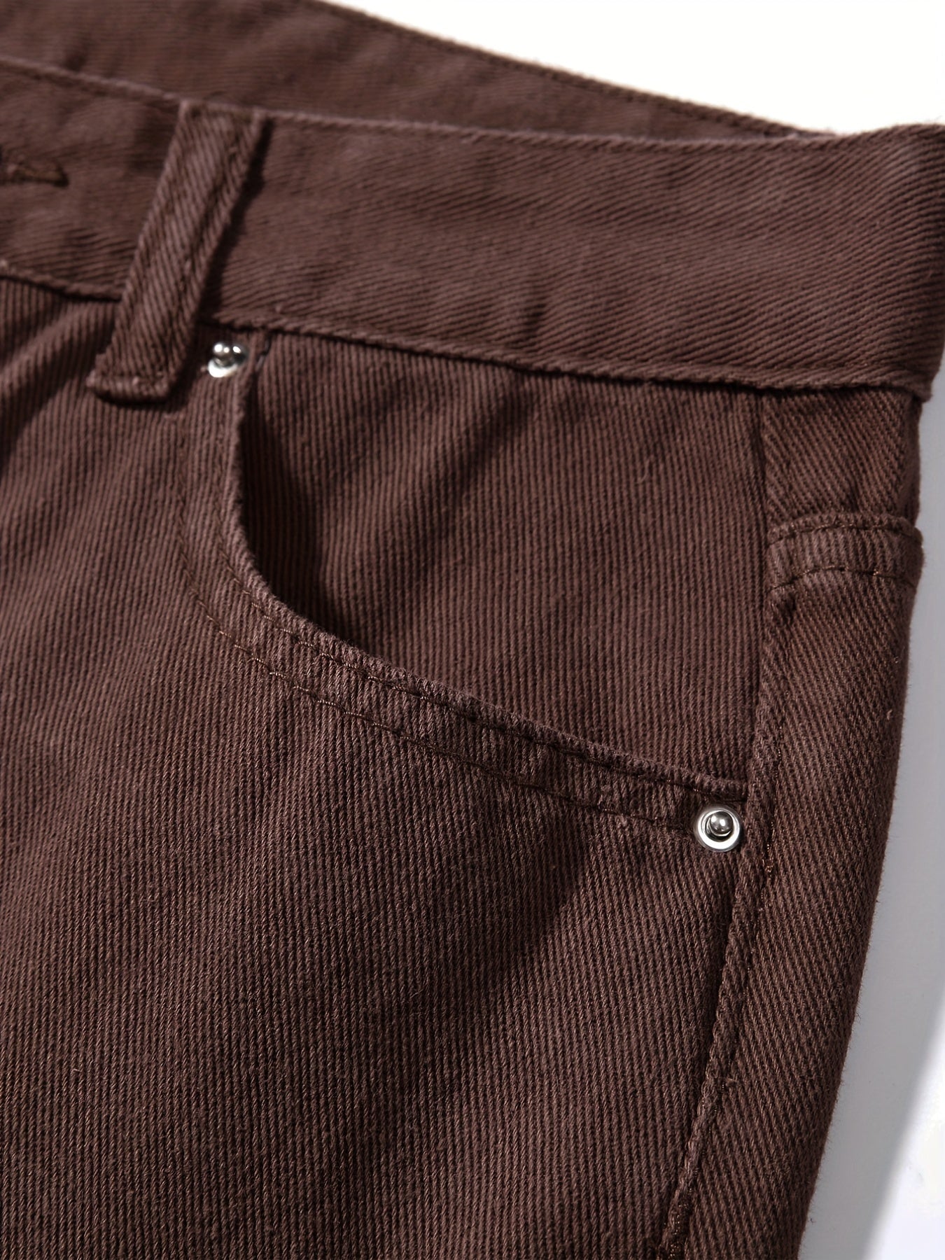 Plain Ripped Holes Straight Jeans, Loose Fit High Waist Distressed Slant Pockets Denim Pants, Women's Denim Jeans & Clothing