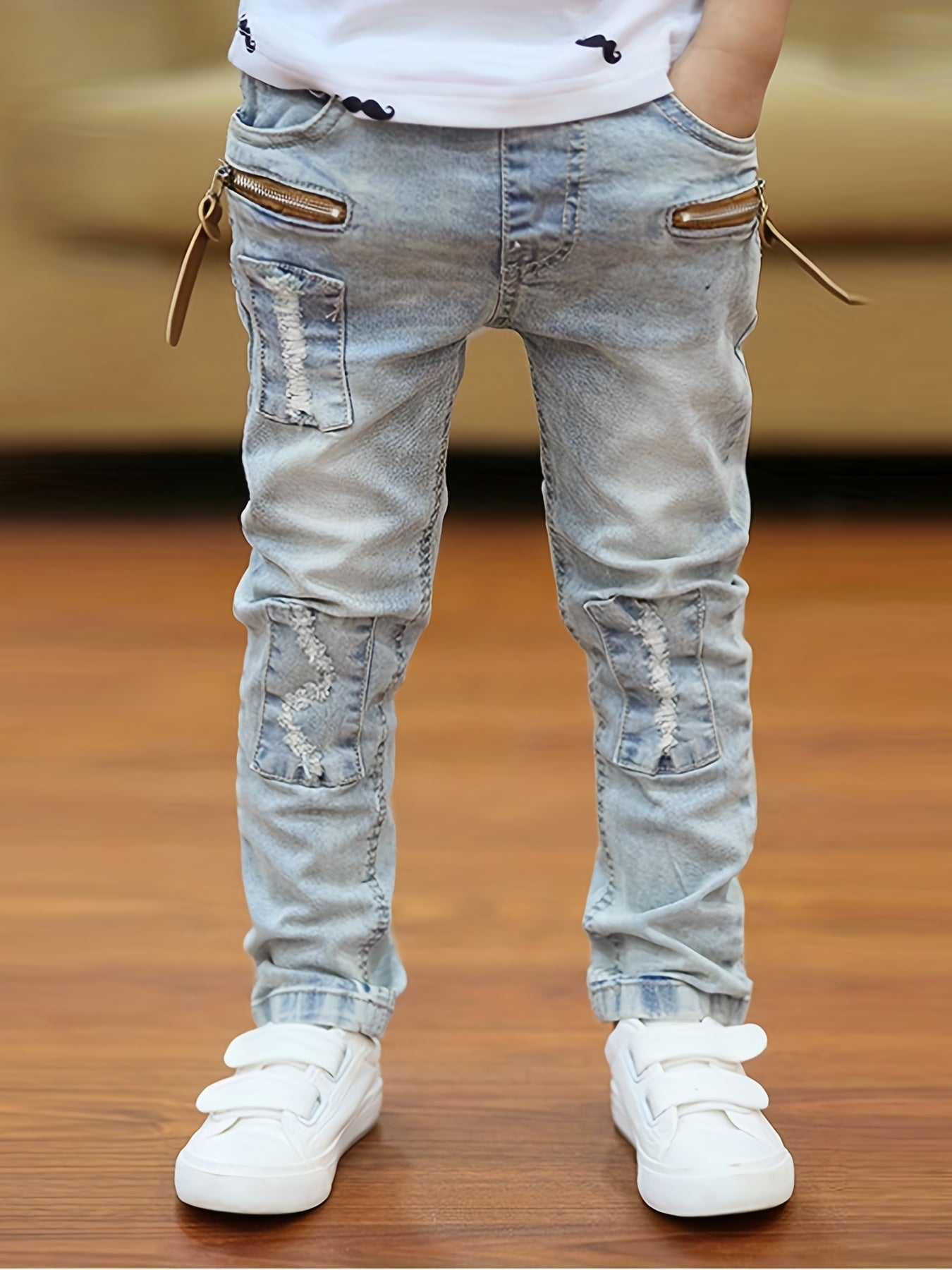 Trendy Boys Durable Denim Jeans - Comfort Fit - Versatile for Spring & Fall